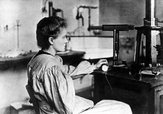 Marie Curie in her laboratory