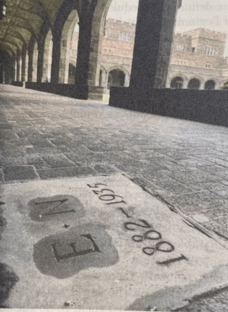 Emmy Noether's memorial, a stone plaque on the ground at Bryn Mawr College